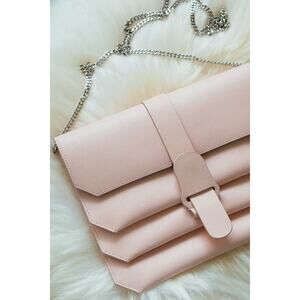 Senreve Blush Pink Leather Pebbled Crossbody Bag
